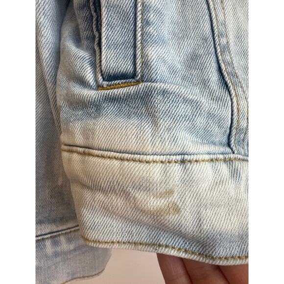 Zara men Graffiti  Graphic Light Bleach Wash Denim Jacket 90's Y2K Style - Picture 7 of 9